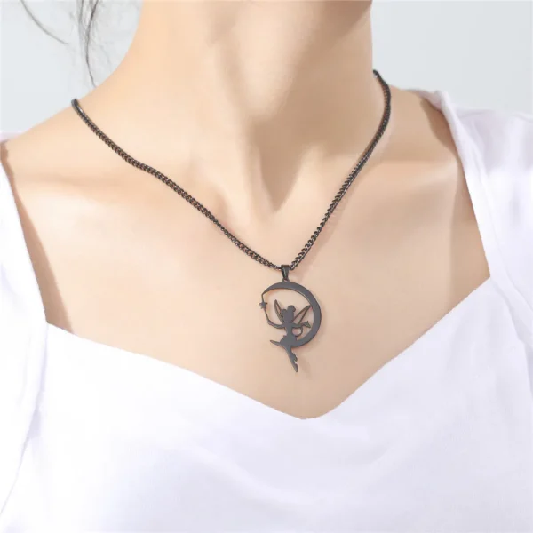 Collier pendentif elfe nickel é pour femmes et filles,… – Éclat… – Image 3