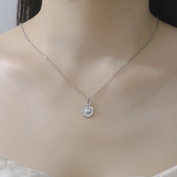 Flower Pendant Necklace for Women Girls Stainless Steel… –… – Image 34