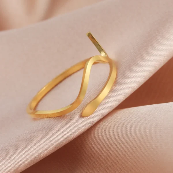 New Minimalist Wave Ring for Women Girls Simple… – Lueur… – Image 7