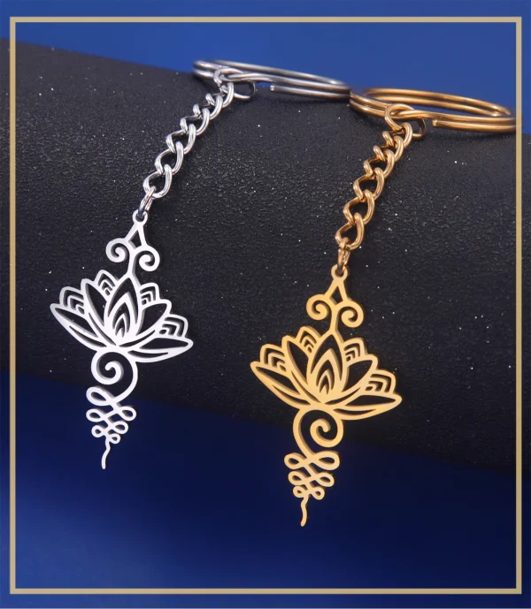 Unalome Lotus porte - clés de voiture Yoga bouddhisme… – Chant… – Image 9