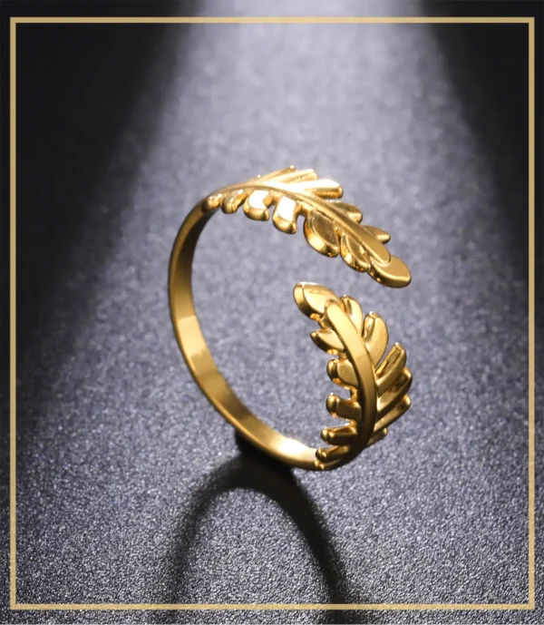 Bague en acier inoxydable pour femme, bijou ouvert,… – Rune de… – Image 13