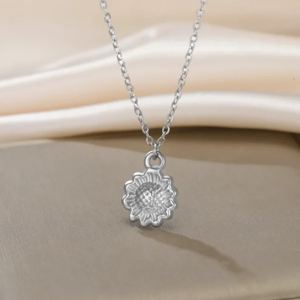 Flower Pendant Necklace for Women Girls Stainless Steel… –… – Image 32