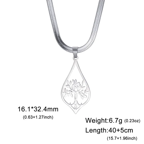 collier arbre de vie pour femmes et filles, en acier… – Chant… – Image 8