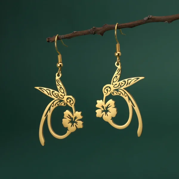 Colliers avec pendentif fleur de colibri pour femmes et filles,… – Image 8