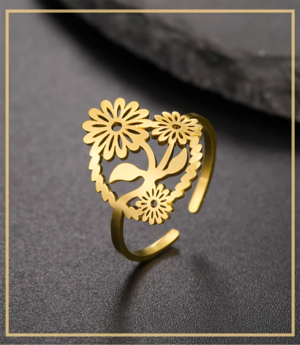 Destroy AndrFlower-Bagues ouvertes réglables pour… – Ailes… – Image 11
