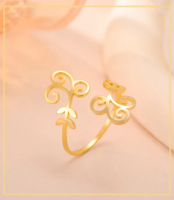 Filigrane Bague en acier inoxydable pour femme, bijou en forme… – Image 13