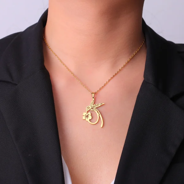 Colliers avec pendentif fleur de colibri pour femmes et filles,… – Image 12