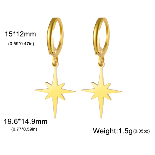 boucles d'oreilles pendantes lune étoile pour femmes… – Chant… – Image 10