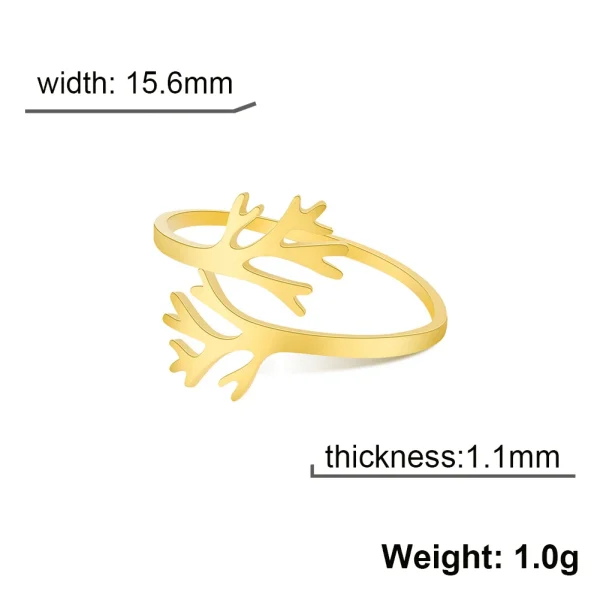 bague ajustable en acier inoxydable pour femmes et… – Ailes… – Image 8