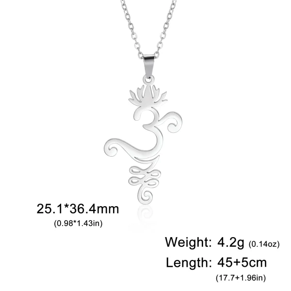 fleur de Lotus Yoga Om Unalome pendentif collier en… – Éclat… – Image 18