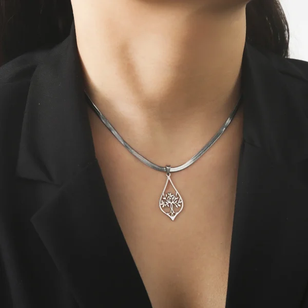 collier arbre de vie pour femmes et filles, en acier… – Chant… – Image 4