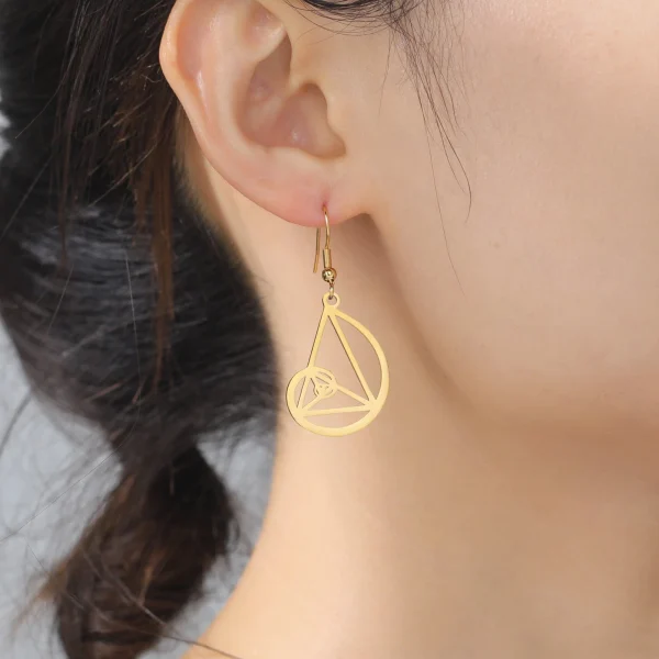 Fibonacci Triangle Spiral Golden Ratio Dangle Earrings… – Rune… – Image 15