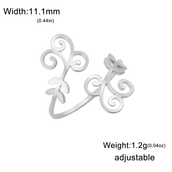 Filigrane Bague en acier inoxydable pour femme, bijou en forme… – Image 7