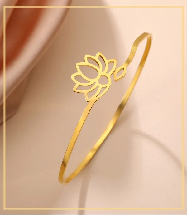 Annie Flower-Bracelet manchette en acier inoxydable pour… –… – Image 9
