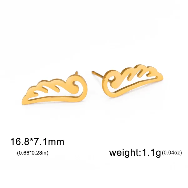 Boucles d'Oreilles Ailes d'Ange en Acier Inoxydable pour… –… – Image 7