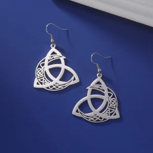 Boucles d'oreilles lune nouée femme celtique irlandaise… –…