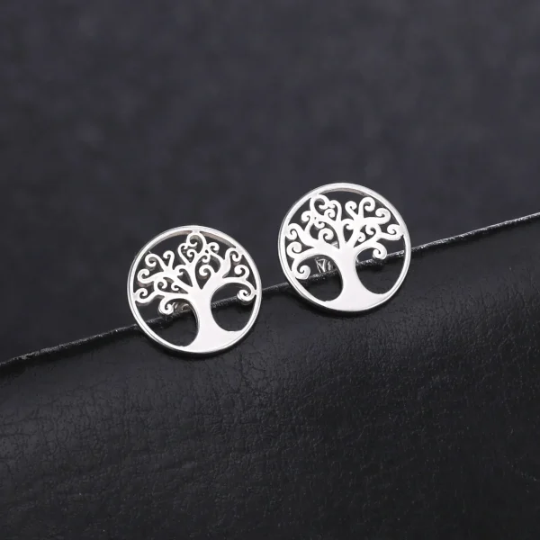 boucles d'oreilles arbre de vie en acier inoxydable,… – Ailes… – Image 14