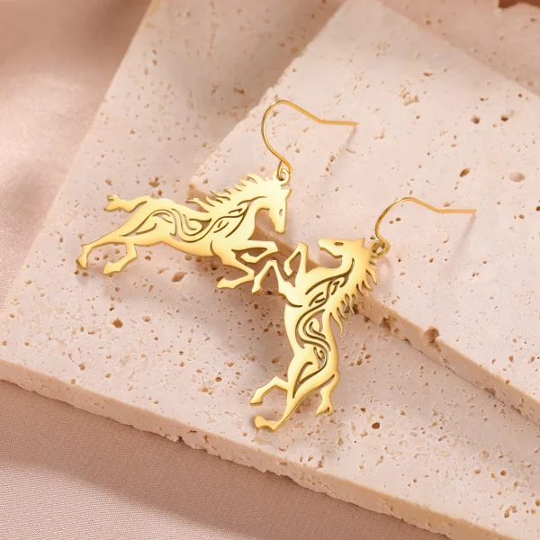 boucles d'oreilles cheval exquises pour femmes, en… – Ailes…