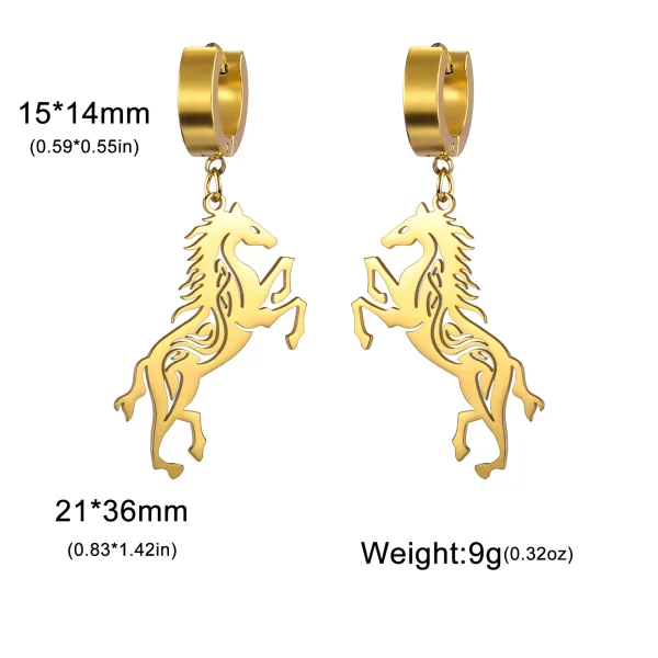 boucles d'oreilles cheval exquises pour femmes, en… – Ailes… – Image 9