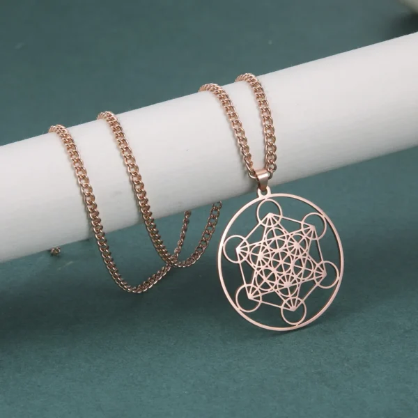collier Cube d'ange sceau archange Metatron, en acier… – Lueur… – Image 14