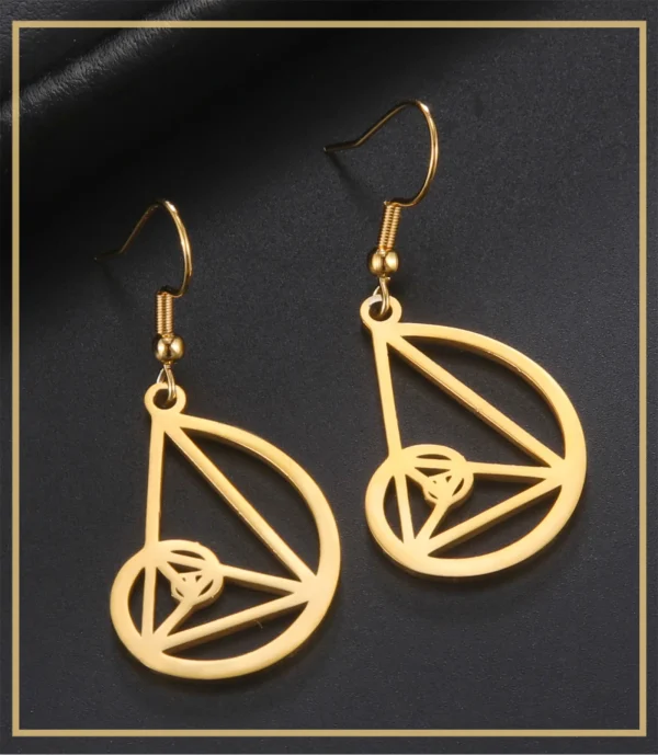 Fibonacci Triangle Spiral Golden Ratio Dangle Earrings… – Rune… – Image 9