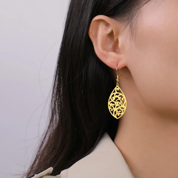 Boucles d'oreilles bohème en acier inoxydable pour… – Ailes… – Image 5