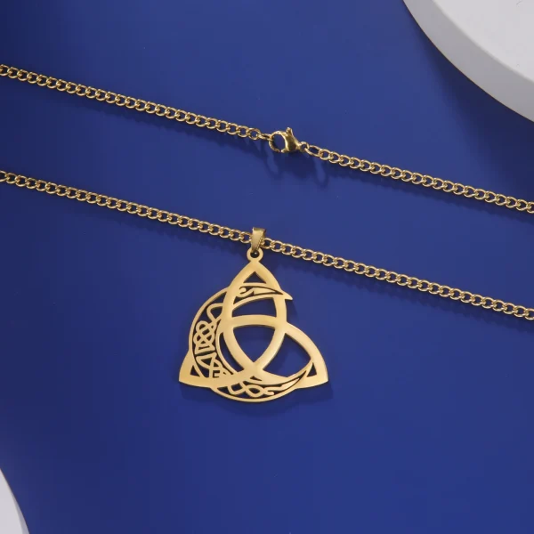 ingsIrish Celtics Noeud Lune Pendentif Collier pour… – Lueur… – Image 18