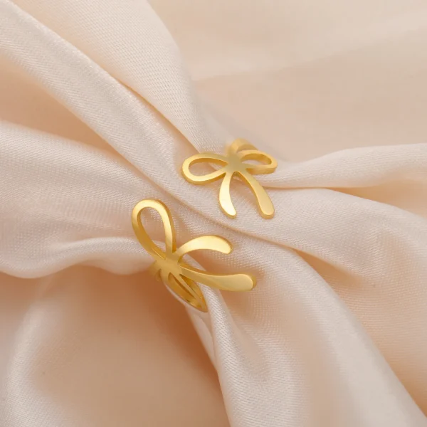 bagues ouvertes à nœud papillon pour femmes, en acier… – Chant… – Image 3