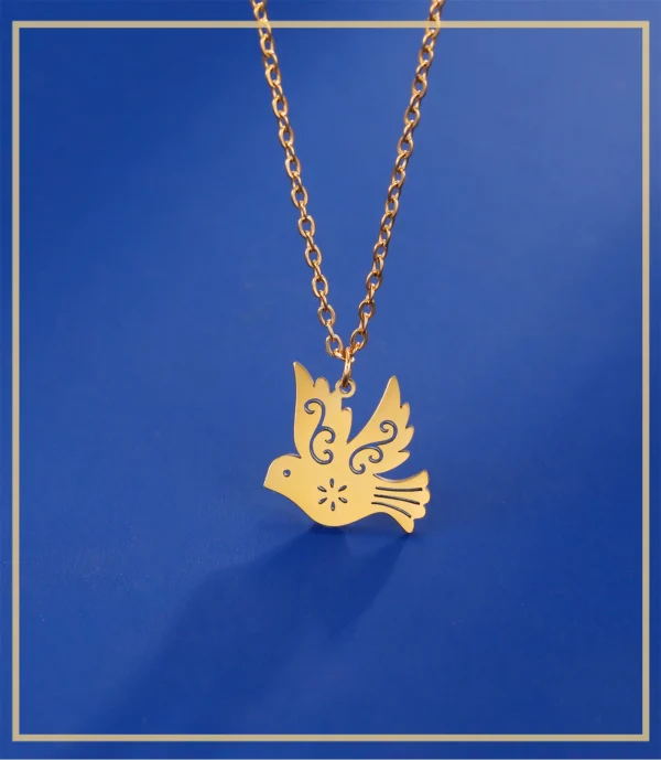 Collier pendentif pigeon colombe de la paix en acier… – Rune de… – Image 13