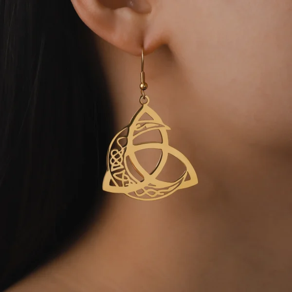 Boucles d'oreilles lune nouée femme celtique irlandaise… –… – Image 11