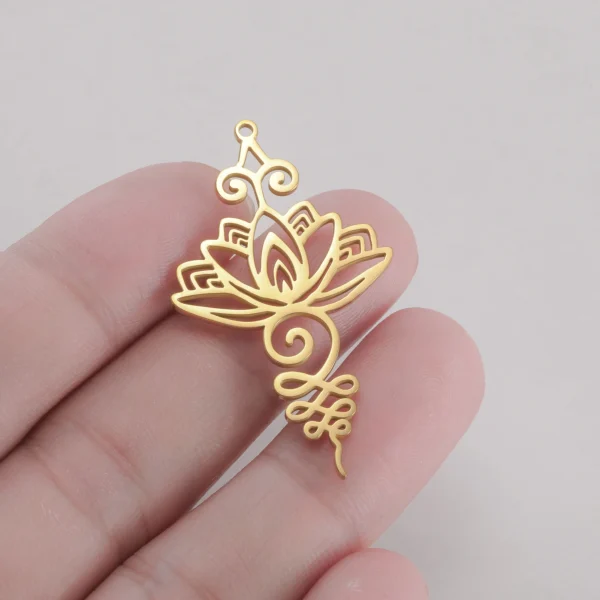 3 pièces/lot Unalome fleur de Lotus collier boucle d'oreille… – Image 20
