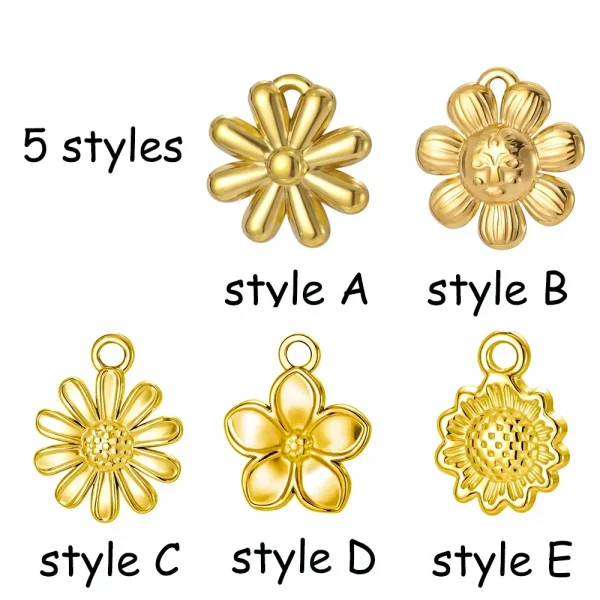 Flower Pendant Necklace for Women Girls Stainless Steel… –… – Image 3