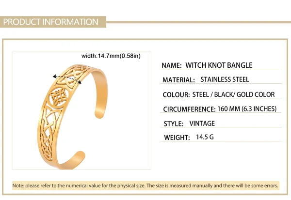 Bracelets manchette en acier inoxydable avec nœud de… – Rune de… – Image 17