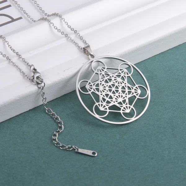 collier Cube d'ange sceau archange Metatron, en acier… – Lueur… – Image 9