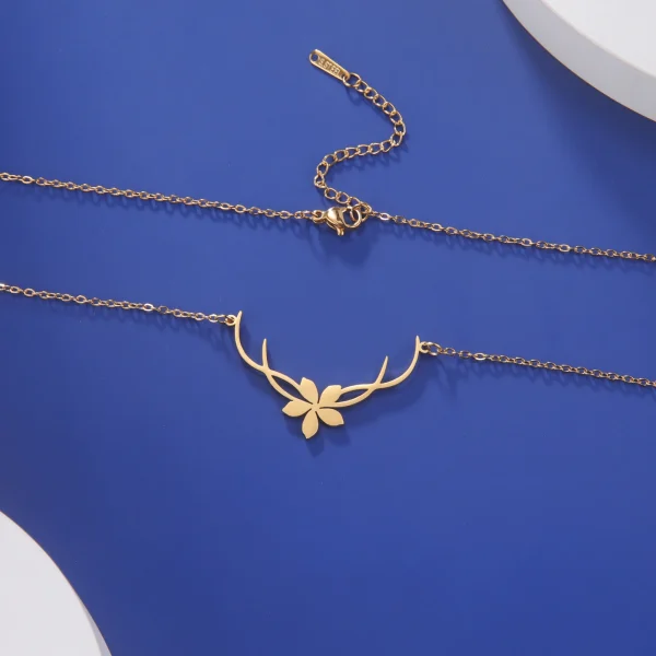 Collier Pendentif Fleur Romantique pour Femme, Acier… – Rune de… – Image 22