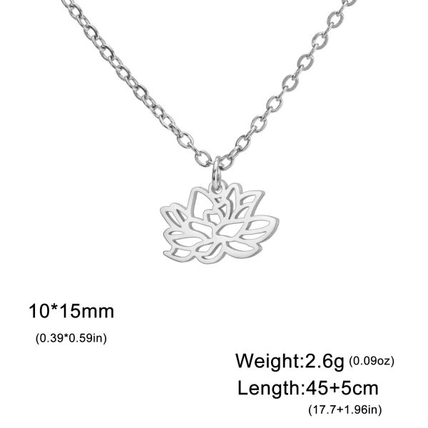 Collier pendentif fleurs pour femme, acier inoxydable,… – Ailes… – Image 24