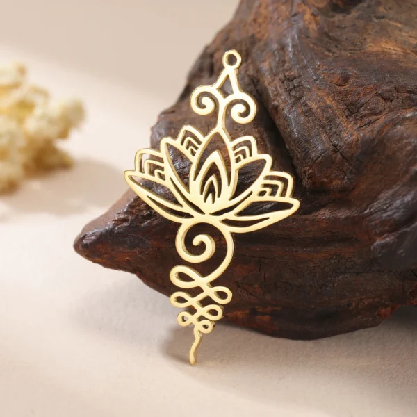 3 pièces/lot Unalome fleur de Lotus collier boucle d'oreille… – Image 17