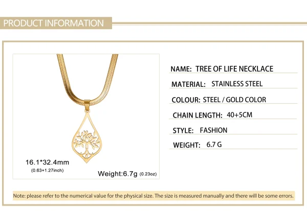 collier arbre de vie pour femmes et filles, en acier… – Chant… – Image 12