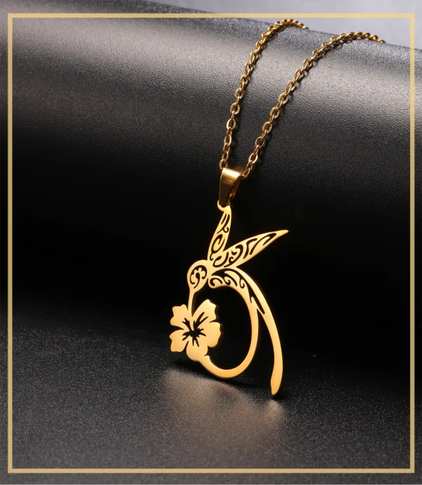 Colliers avec pendentif fleur de colibri pour femmes et filles,… – Image 13