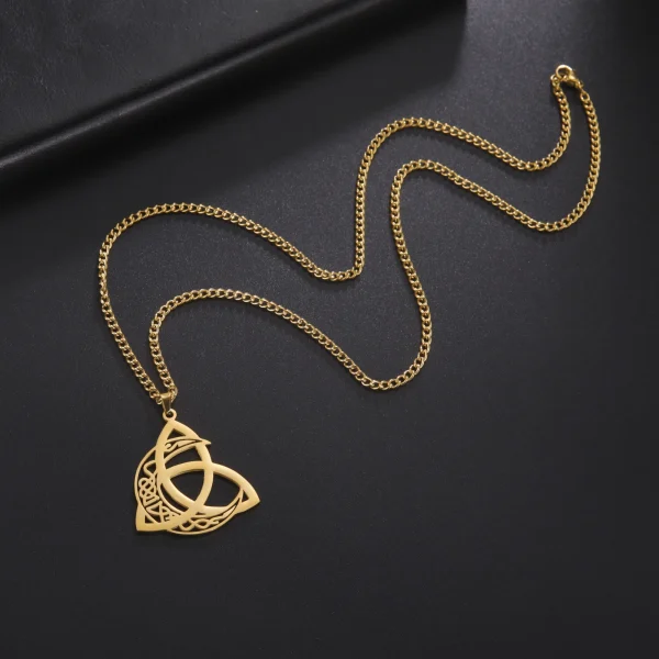 ingsIrish Celtics Noeud Lune Pendentif Collier pour… – Lueur… – Image 15