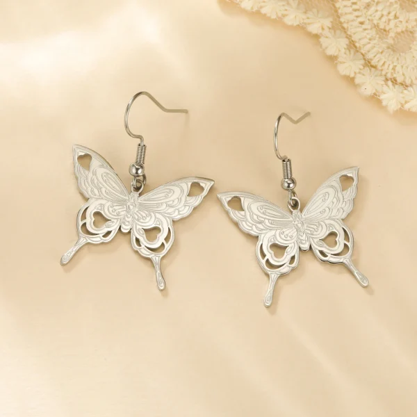 Butterfly Women's Earrings Stainless Steel Gold Color… – Rune… – Image 12