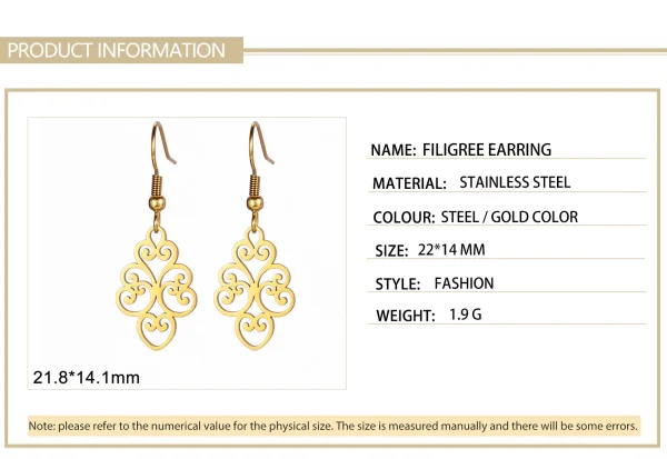 Boucles d'oreilles pendantes en filigrane Boucles… – Chant des… – Image 11