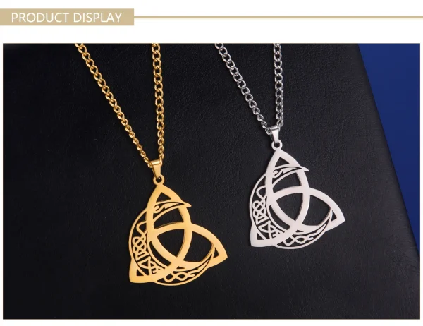 ingsIrish Celtics Noeud Lune Pendentif Collier pour… – Lueur… – Image 14