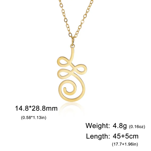 fleur de Lotus Yoga Om Unalome pendentif collier en… – Éclat… – Image 9