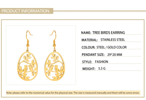 Boucles d'oreilles pendantes en acier inoxydable pour… – Chant… – Image 14