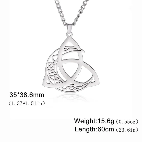 ingsIrish Celtics Noeud Lune Pendentif Collier pour… – Lueur… – Image 6
