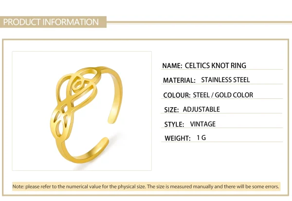 bague Vintage avec nœud celtique irlandais pour… – Chant des… – Image 16