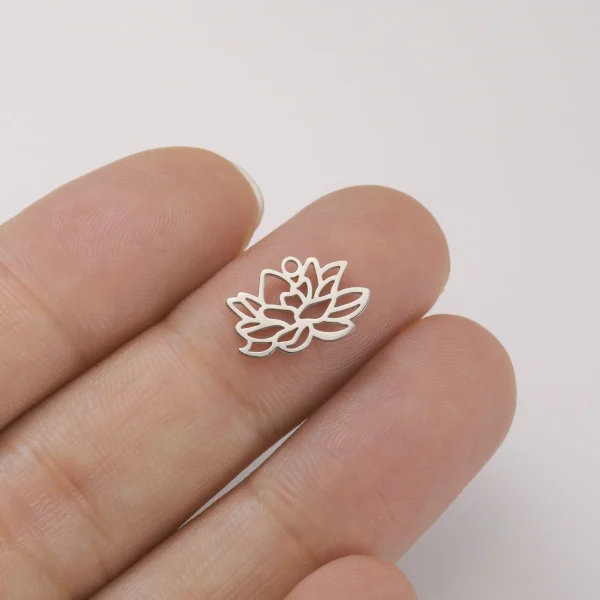 Charme de fleurs en acier inoxydable pour pendentif bricolage,… – Image 8