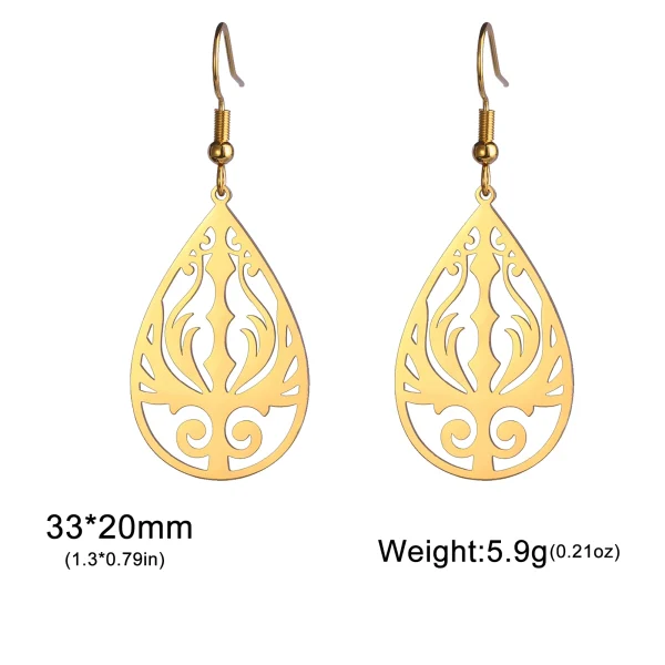 Boucles d'oreilles bohème en acier inoxydable pour… – Ailes… – Image 22