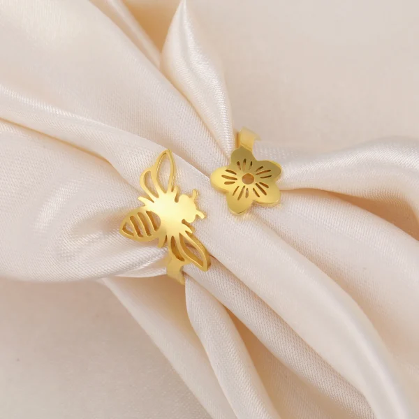 fleur libellule papillon abeille anneaux ouverts pour… – Rune… – Image 28
